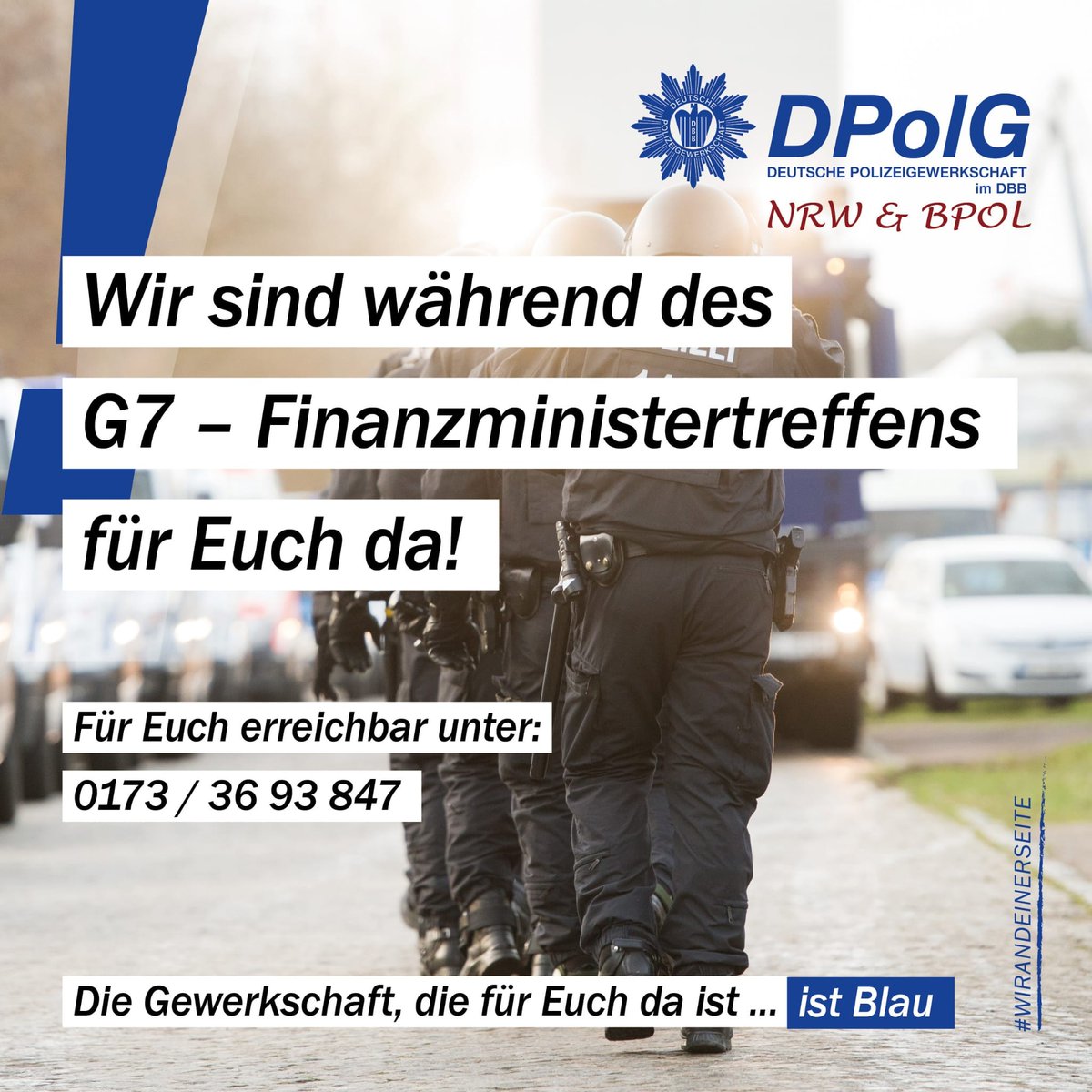 Wir werden euch auch beim G7 Finanzministertreffen betreuen. Die DPolG Bundespolizeigewerkschaft und die DPolG NRW. Ruft uns an. #bundespolizei #polizei #polizeinrw #dpolgnrw #dpolg #jungepolizei #petersberg #g7  #wirandeinerseite #polizeibonn #dpolgbonn
