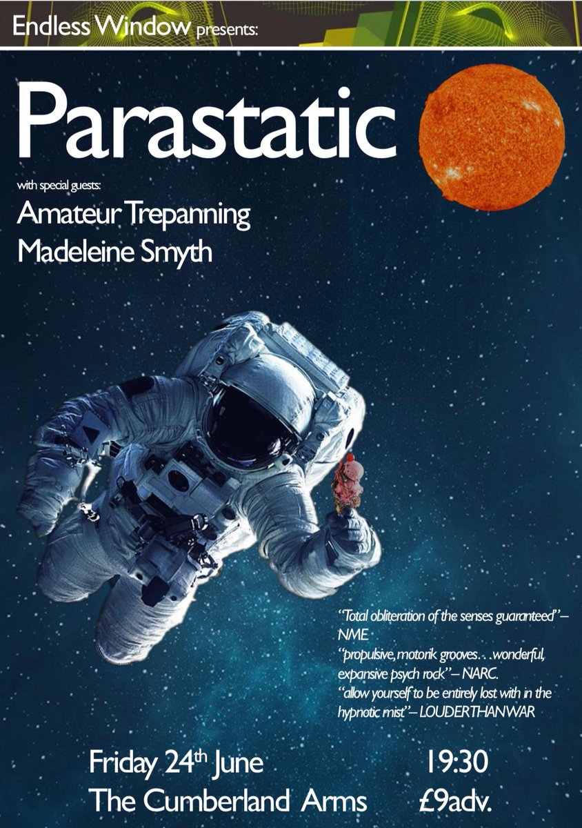 ICYMI, two slabs of joy come your way in June at Best Pub (that’s <a href="/thecumby/">The Cumberland Arms</a>):

Friday 3rd - Mirna Ray / No Teeth / <a href="/Emerge/">Emerge</a> librarian 2: wegottickets.com/event/542454

Friday 24th - <a href="/parastaticband/">Parastatic</a> / <a href="/am_trepanning/">amateurtrepanning</a> / Madeleine Smyth: wegottickets.com/event/547055

Grab your tickets now!