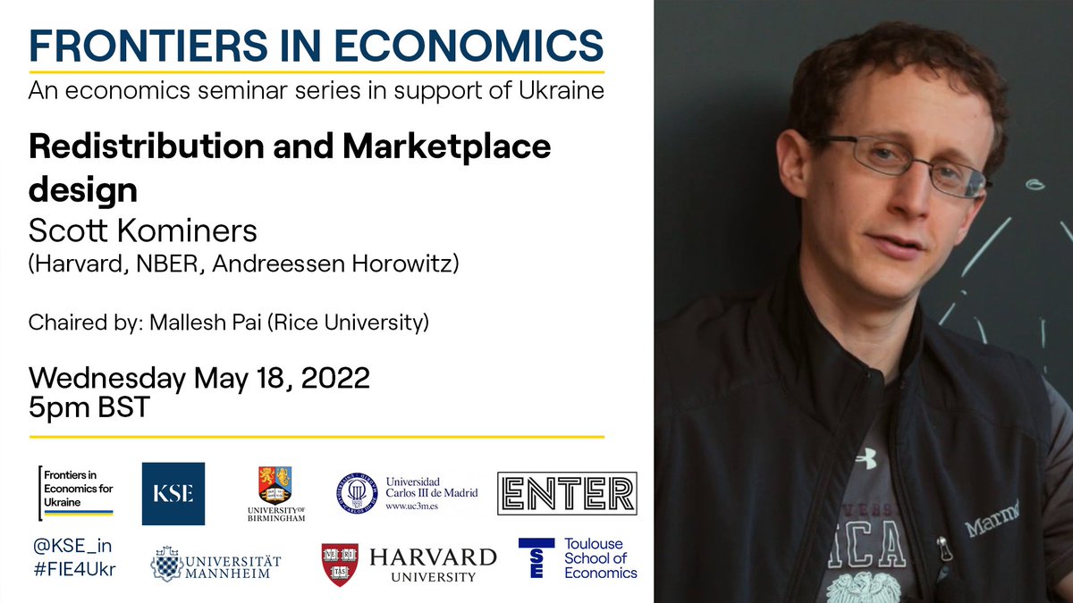 kse_in's tweet photo. This is already happening today! 5BST

Join us for Scott Kominers talk on Marketplace Design
at https://t.co/pRZVj1etiI
(Passcode: 713467)

@kse_ua @HarvardEcon @nberpubs https://t.co/nH3hiOfjRA
