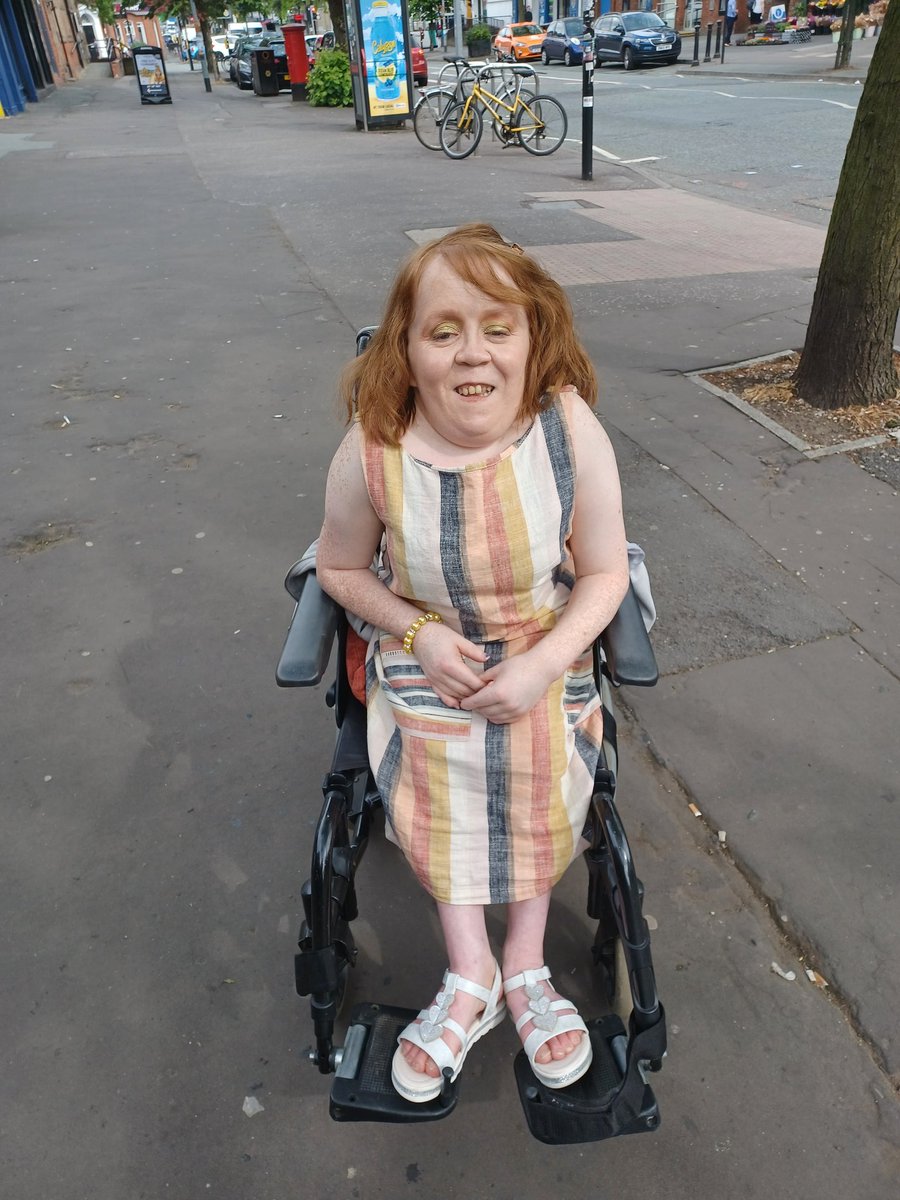 It was sunny weather here in the UK yesterday, that is when this photo of me was taken. My mum bought me the dress and sandals I am wearing on Saturday when we went shopping!

#makeupoftheday #wheelchairfashion