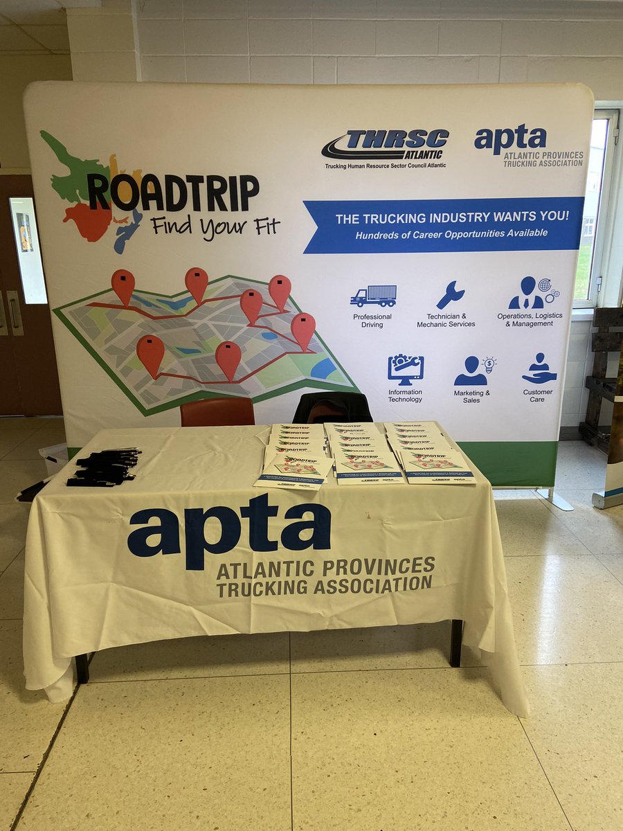 Attending a career fair at Bathurst high school.  #Recruiting #trucking #Students #careerintrucking <a href="/APTA_Trucking/">APTA</a> <a href="/THRSC/">THRSC</a>