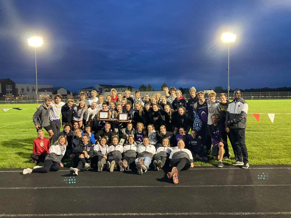 WaunakeeCSD's tweet photo. Congrats to our #WaunakeeWAY track and field student-athletes and coaches! Conference Champs! 🏆 https://t.co/ZLisMMyx8n