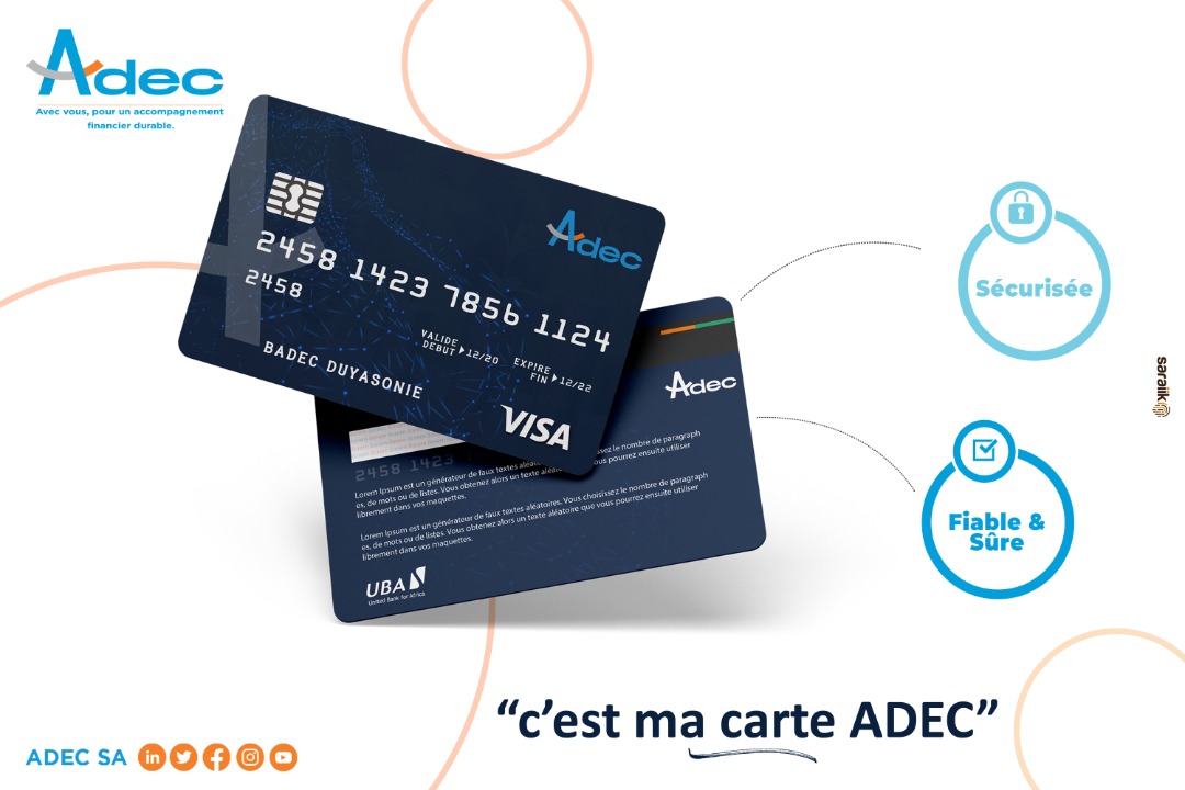 sa_adec's tweet photo. Avez-vous votre carte VISA ADEC?
Dès maintenant Simplifiez-vous la vie !
Rendez-vous en agence ou via l'application ADEC Mobile.
#premièreneofinance
#inclusionfinancière
#microfinancedigitale
#Adec https://t.co/12cn7HrQac