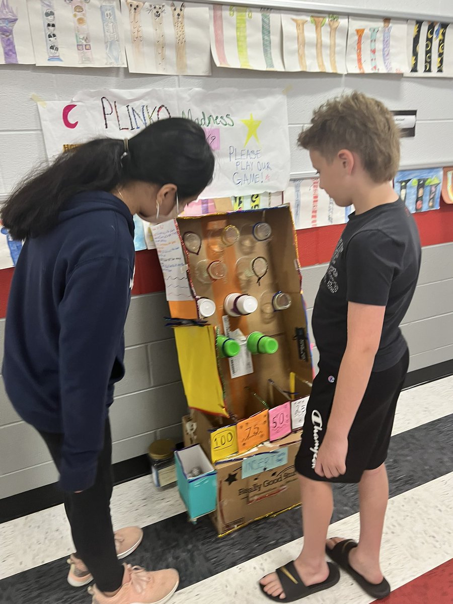Blown away by our 5th graders as they shared their Cardboard Arcade Games. Their creativity shined as they showed them off to students, parents, and a few special guests. Played lots of games and even won a few prizes! @CainesArcade @SmytheKelley @GeorgeWhittenES @jmann_edu