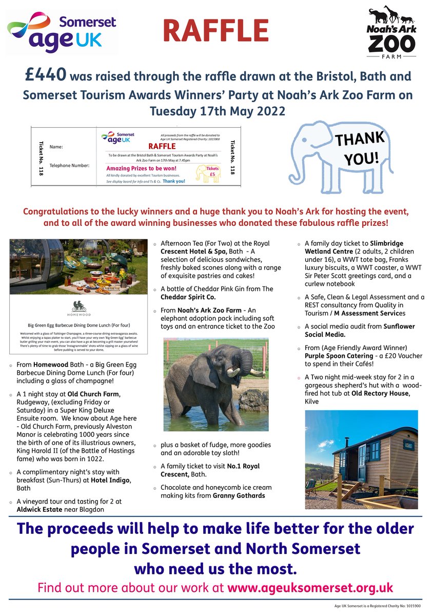 <a href="/Noahs_Ark_Zoo/">Noah's Ark Zoo Farm</a> <a href="/BBSTourismaward/">BBSTourismAwards</a> Thank you <a href="/CheddarSpirit/">The Cheddar Spirit Co.</a> @homewoodbath <a href="/OldChurchFarm1/">Old Church Farm</a> @hotelindigobath @ALDWICKESTATE <a href="/royalcrescent/">The Royal Crescent Hotel & Spa</a> <a href="/Noahs_Ark_Zoo/">Noah's Ark Zoo Farm</a> <a href="/No1Museum/">No.1 Royal Crescent</a> <a href="/GrannyGothards/">Granny Gothards</a> <a href="/WWTSlimbridge/">WWT Slimbridge</a> <a href="/qualitytourism/">qualitytourism.jogja</a> <a href="/SunflowerSocMed/">Sunflower Social Media</a> <a href="/purplespoonage/">purplespoon</a> and The Old Rectory House, Kilve. Like an elephant, we won't forget! 🐘