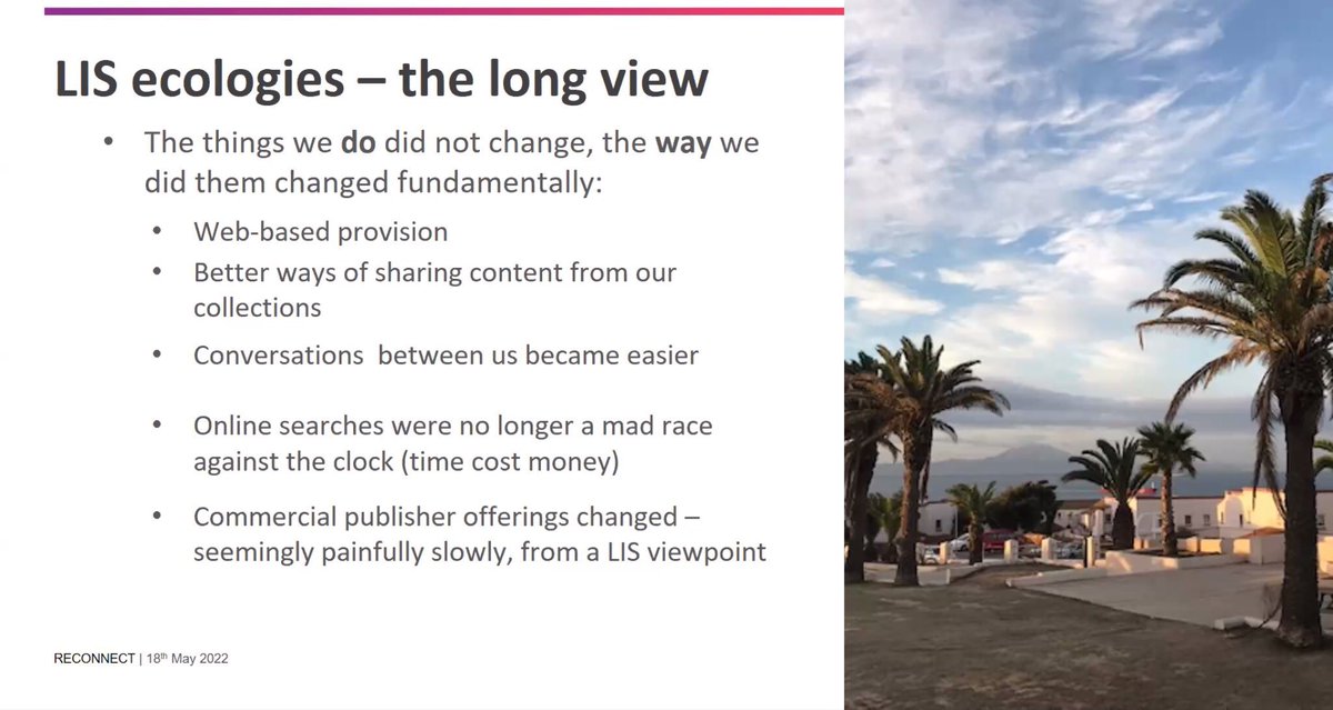 UJLibrary's tweet photo. #UJLibraryIntConf2022 #Keynote speaker @CaroMossGibbons from University of #Gibraltar talks about “RECONNECT: Changing #LIS Ecologies” in the post-COVID Library environment. The things we DO did not change, the way we DID them change fundamentally https://t.co/Cy4CRFbj9p