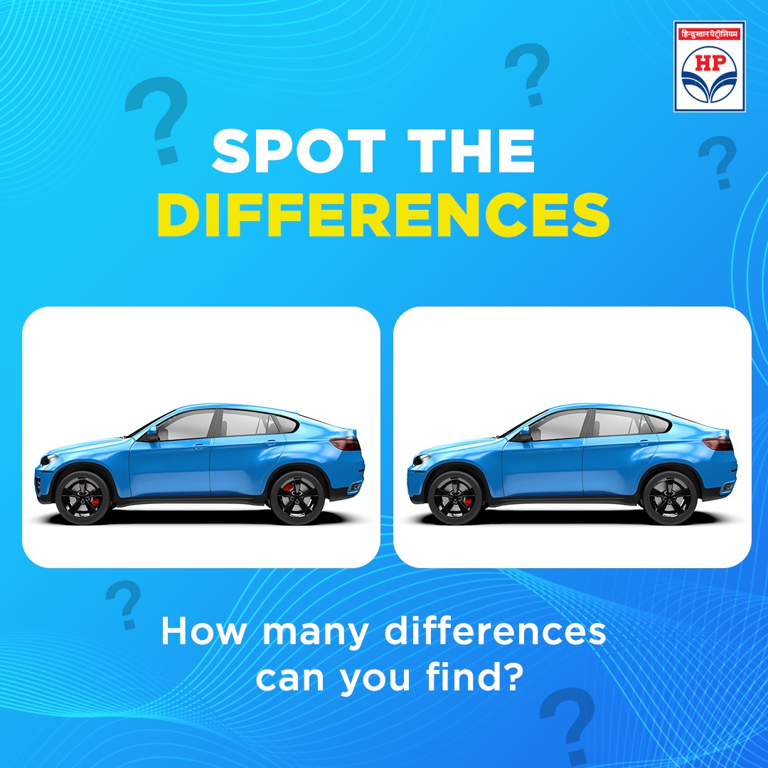 HPCL's tweet photo. Here's a fun game for you and your friends. Let's see how many differences you can find and comment with the right answer. Share ahead with your friends to test their observation skills!
#hpcl #quiztime #spotthediffernce https://t.co/4g6rUdO133