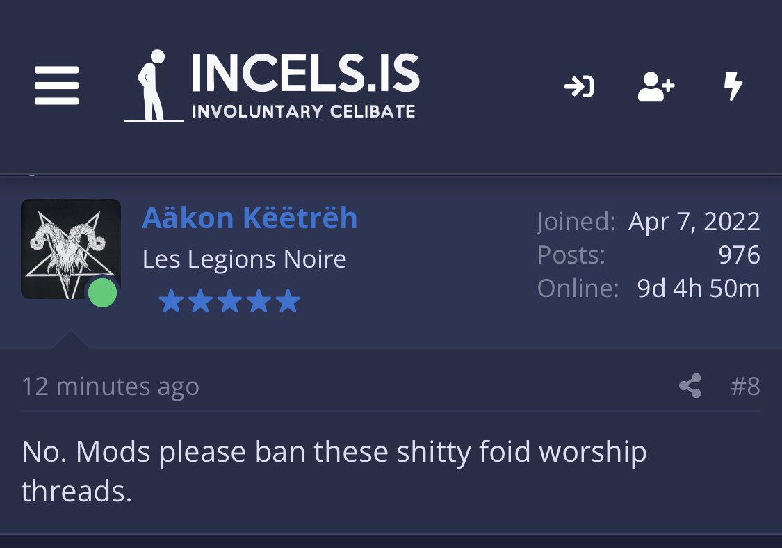 EXPELincels's tweet photo. Incels continuing to demonstrate how voluntary their situation actually is. #EXPELincels https://t.co/aoiKhPyvfT