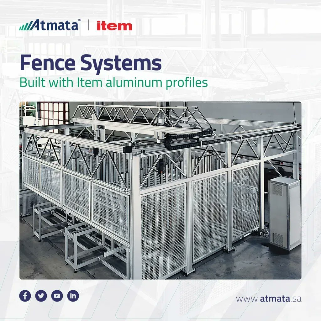 Atmata_sa's tweet photo. #Fencesystems built with #Item aluminum profiles and special components to insure secure guards and enclosures that are either machine mounted or remote mounted for Industrial and commercial application. https://t.co/udBMRU7zEh