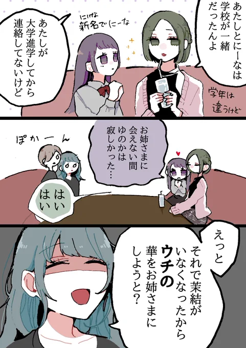 【創作漫画】
同居人に片思いしてた百合✿12

姉妹の話🎀

サブキャラの紹介回でした、
次はなんか甘くしたいです🍨
#創作百合 
#創作
#創作漫画 
#漫画が読めるハッシュタグ 
