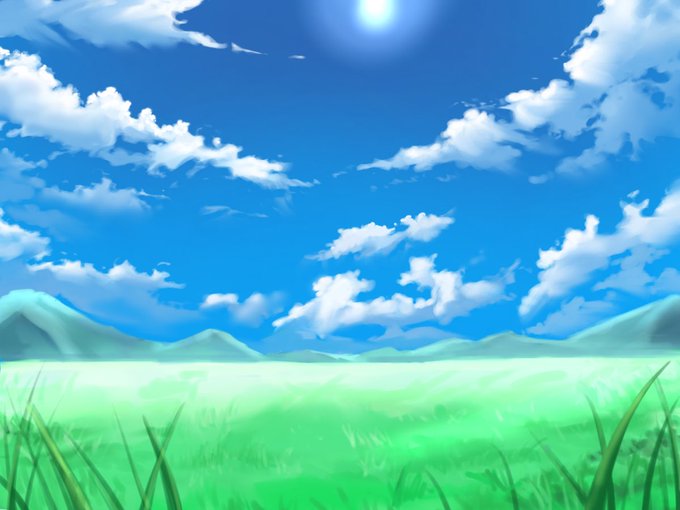 原っぱの絵のtwitterイラスト検索結果