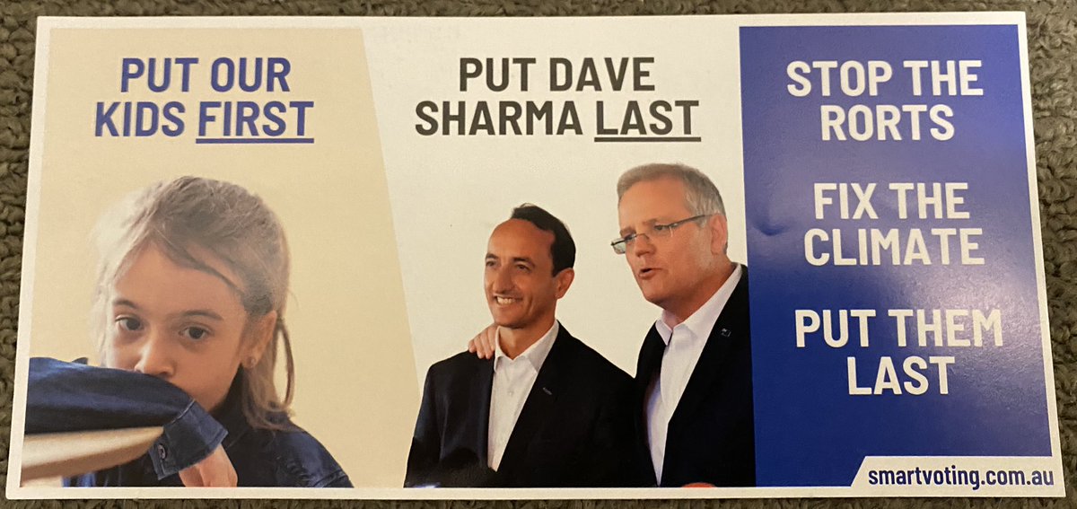 Vote Smart, Put Dave Sharma Last.
#WentworthVotes #auspol #ausvotes 
#BinHim #ChuckThemOut #ChuckThemOutWeek