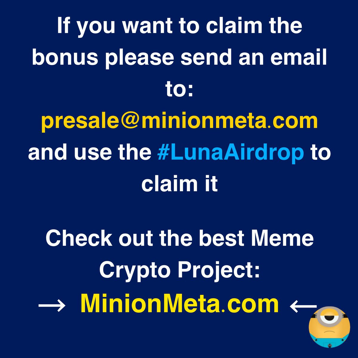 MinionMeta's tweet photo. @MMCrypto Good news for all #terraluna holder🥳 https://t.co/NC9ikkpton