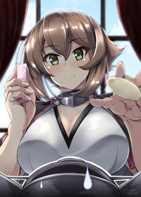 お化粧に関心薄そうな長門に
化粧品持ってにじり寄るむっちゃん
#艦これ #陸奥 #長門 