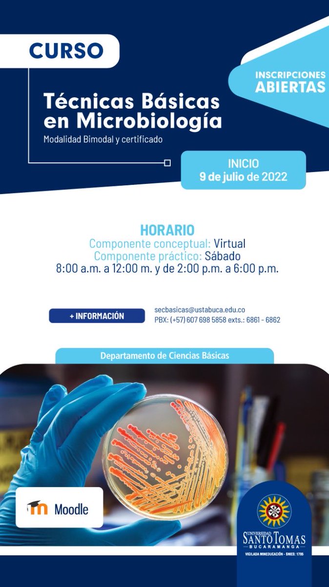 IQ_MarceValde's tweet photo. Curso en técnicas básicas en microbiología, el cual está diseñado para técnicos o profesionales que requieran apoyar o manejar microorganismos para proyectos, actividades académicas, reactores y demás. #curso #microbiologia #USTA https://t.co/Awl06C3Pzo