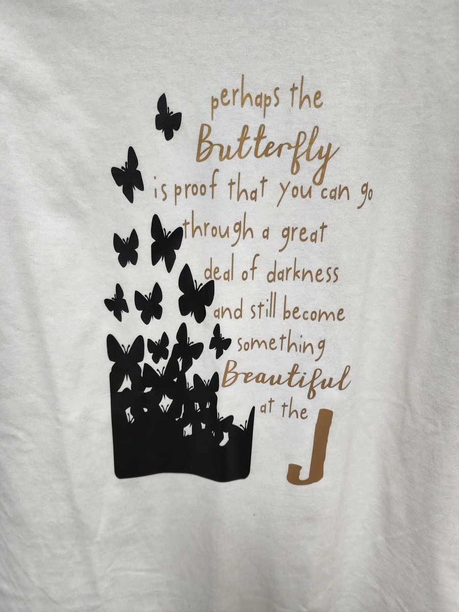 HCBBadger's tweet photo. Ms Exline held a contest for students to create a saying that represents the J.  Congrats to our winner: Tayonia Crawford! Ms Exline taught the Tayonia how to use a Cricut to create a tshirt with the beautiful saying! #TheJWCS @warrenschools #wordsarepowerful #seethegood https://t.co/e1CwNAQSsA
