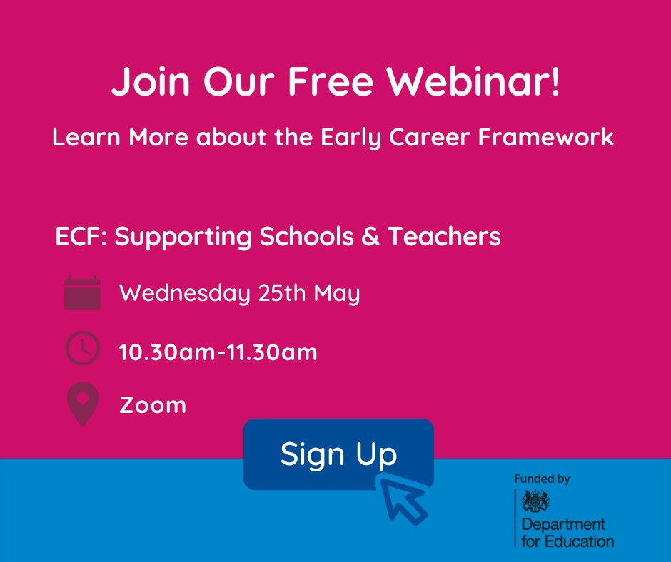 Schools in England can now choose their Early Career Framework provider. 🎓
Join our #ECF webinar to find out how we provide support to ECTs and ECMs and how we work with schools to ensure all participants get the most out of the programme.
Sign up here: https://t.co/Dt0Ic9l13Z https://t.co/mcqM9sruxf
