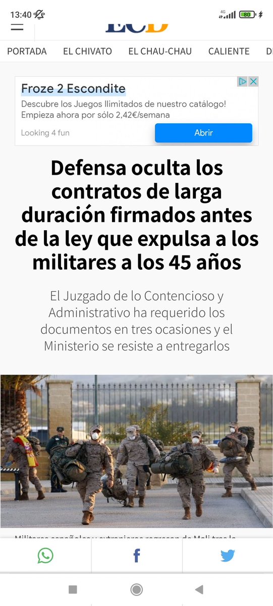 santi544's tweet photo. Defensa oculta los contratos de larga duración.
Es vieja la noticia pero aquí nadie hace nada.
No se supone que el gobierno tiene que cumplir la ley.
Ya basta ser juguetes rotos nuestros militares temporales
@AgustinRosety  @MGutierrezCs  @UMT_Tropa  @PabloCamPiq  @anadebande https://t.co/mZkNck9CTB