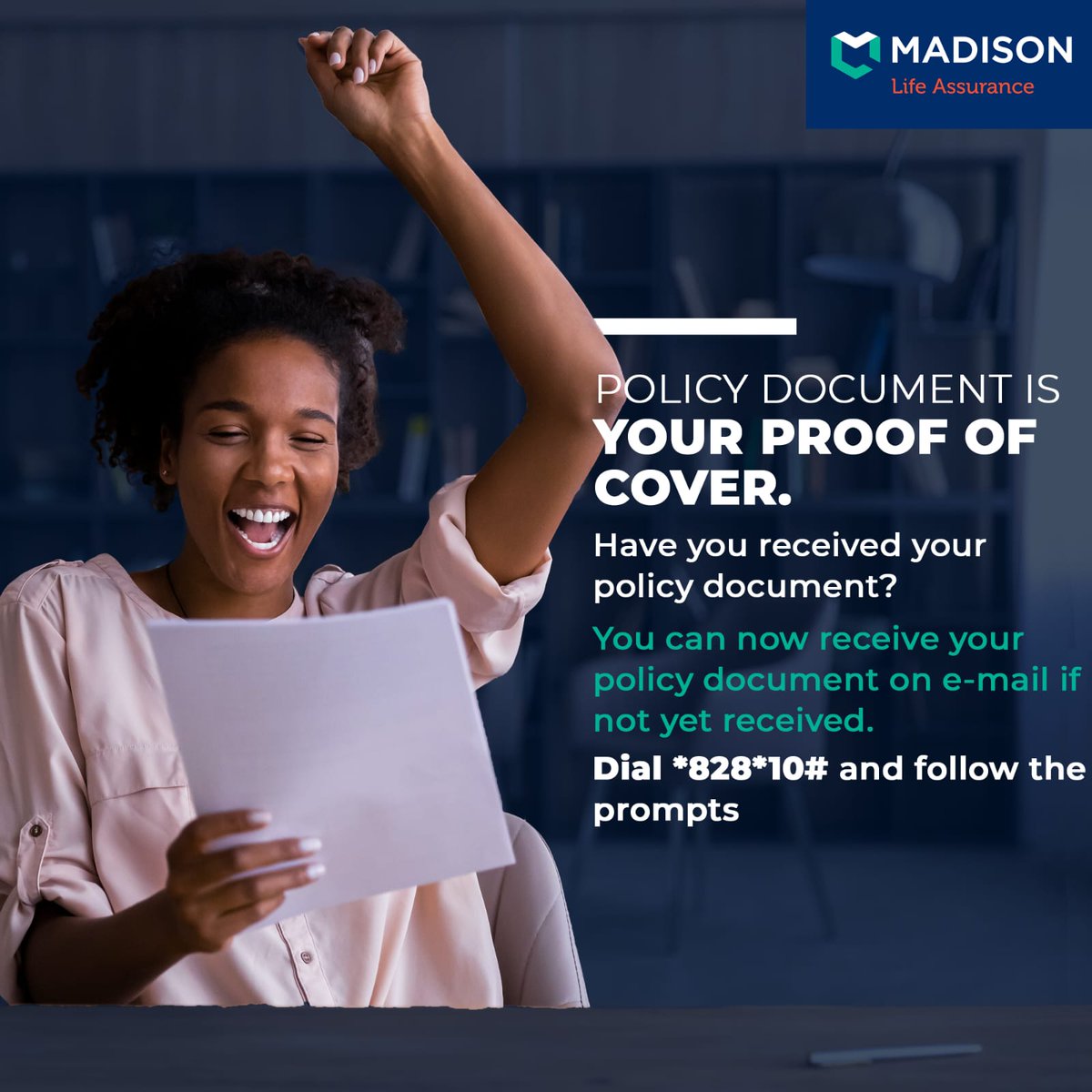 MadisonGroupKe's tweet photo. Easy steps for getting your policy document.
😃
#lifewithoutworry
#madisongroupke
#policydocument https://t.co/PBvNtr7QxQ