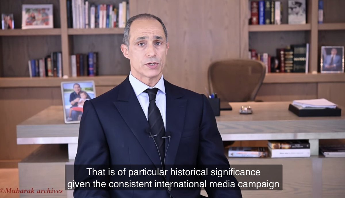 بدلا من أن يتوارى خزيا وعارا مما قام به أبوه و عائلته بحق #مصر وشعبها طيلة 30 عاما خرج علينا #جمال_مبارك فى خطاب أعد فى اروقة المخابرات الغربية ليقدم نفسه كبديل  مناسب لخدمة اسرائيل والغرب لقد خلع  المصريون مبارك وعلينا ان نمنح ابنه لقب #ابن_المخلوع هذ امكانه وأبوه فى التاريخ