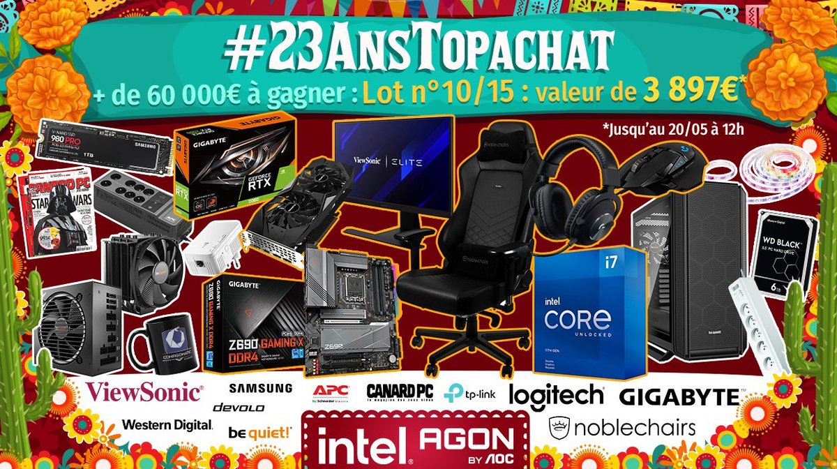 TopAchat's tweet image. #Concours 🎁 #23AnsTopAchat

Place au #Lot10 de 3897€ !

A vos #RT !