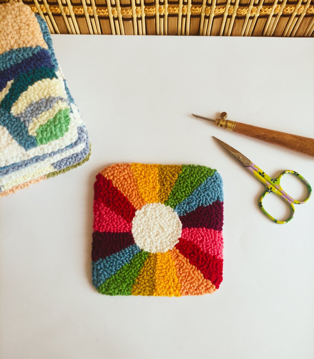 punchstag's tweet photo. Rainbow Coaster 🦄 
#punchneedleart #punchneedle #uniquegifts #cuteart https://t.co/rEpwHQKnq0