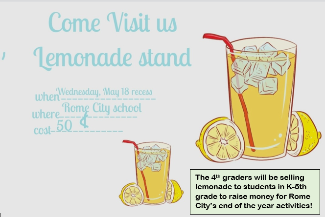 RomeCitySchool's tweet photo. Lemonade today! https://t.co/lE3Ks15C43