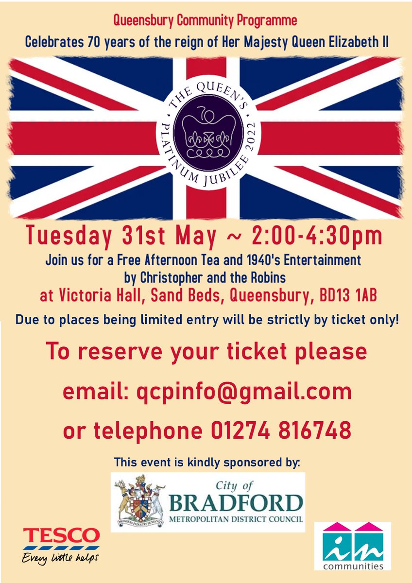 QCP is celebrating the Queens Platinum Jubilee on Tuesday 31st May at the Victoria Hall! #Community #Platinum #Jubilee #Celbrations