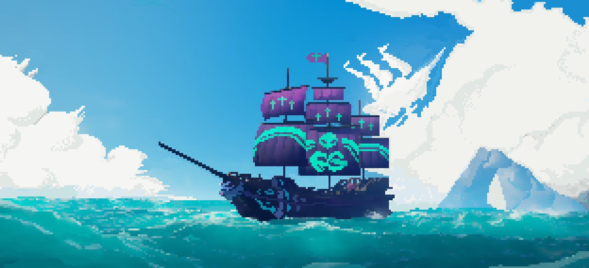with the tides
#BeMorePirate #SeaOfThieves #pixelart <a href="/SeaOfThieves/">Sea of Thieves</a> #SoTShot