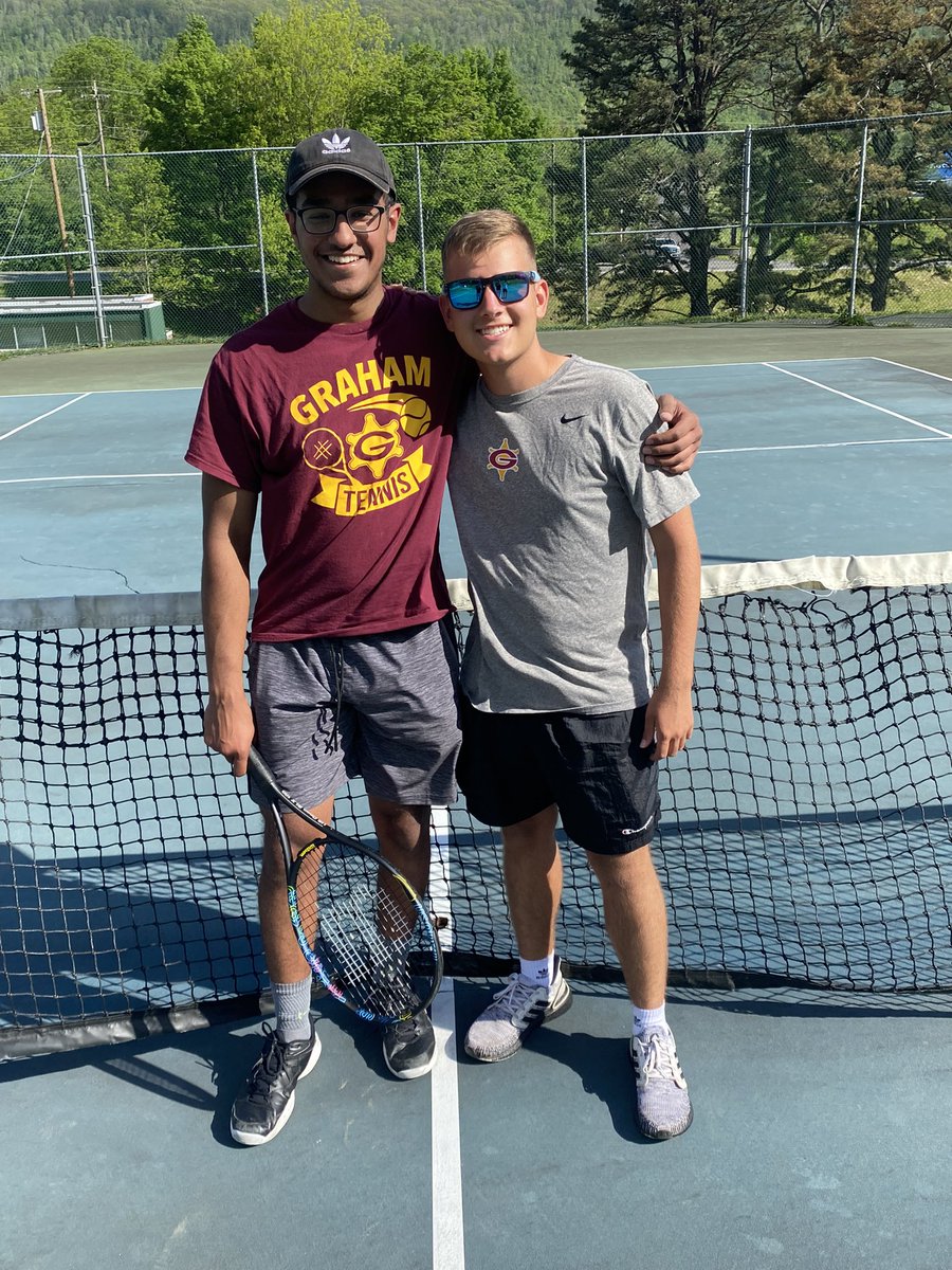 GMEN_Tennis's tweet photo. Another day another match. Muhammed and Dubbs will be the 1 seed in todays SWD doubles tournament. The 4/5 matchup will start at 10 am today at the Bluefield city courts. #LetsGoGraham https://t.co/m5u8D4jqJ3