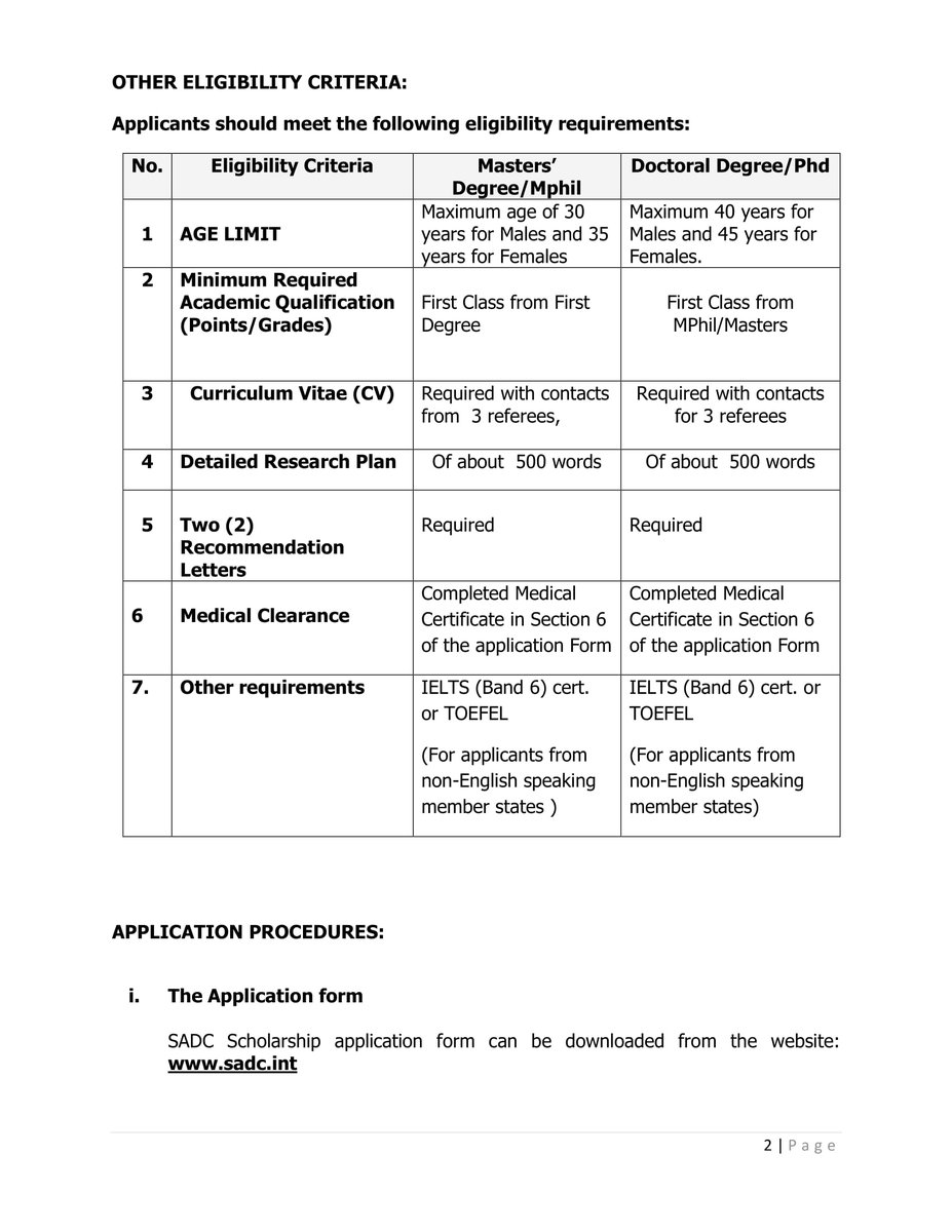 DTEF_BW's tweet photo. SADC SCHOLARSHIP 2022
Apply now! https://t.co/LjxUyObDHE