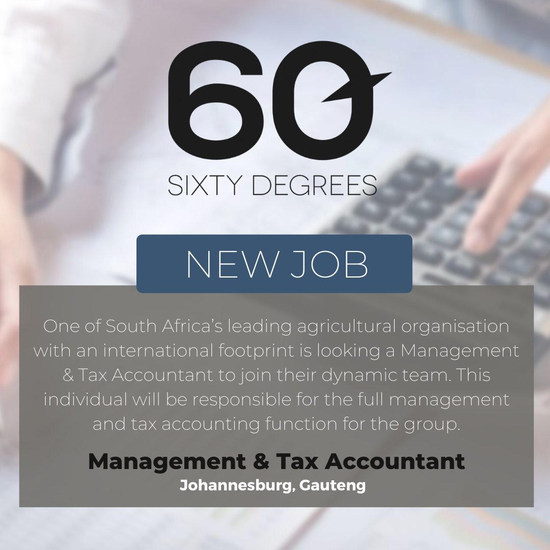 test Twitter Media - New #JobAlert - Management & Tax Accountant in Johannesburg, Gauteng.
For more information & to apply, please click on the below;
https://t.co/NBhhRcWK3Q
#Management #Tax #Accountant #Johannesburg #Gauteng #hiring https://t.co/2ygU52lMnF