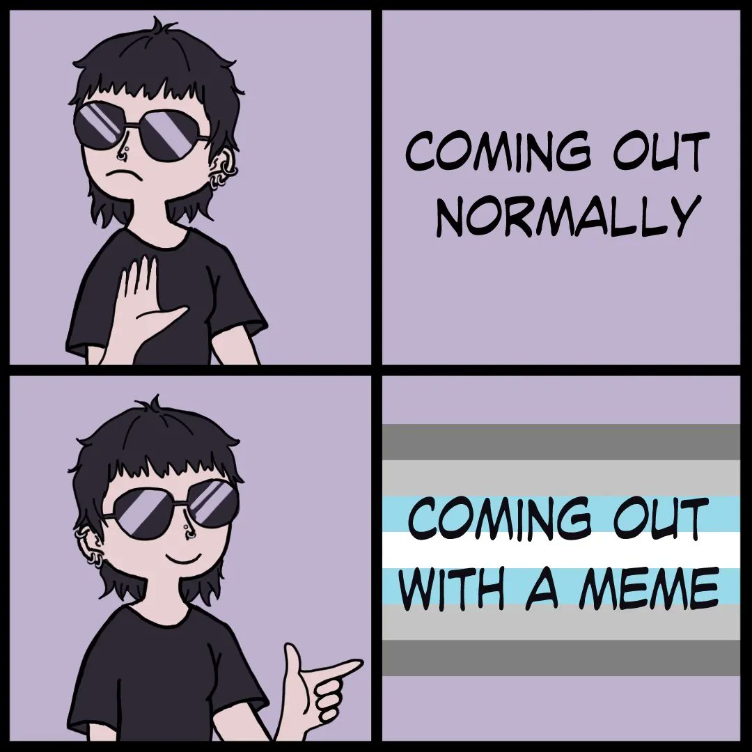 The_Defects_'s tweet photo. Why come out normally if you can do it with a meme. 🏳️‍🌈
Feel free to repost just make sure you give credit!
✏️ @grumpy_an_  
#comingout #lgbtq #lgbtqia #lgbtqmemes #lhbt 
#genderfluid #demigirl #demiboy #agender https://t.co/18zAL5vVrw