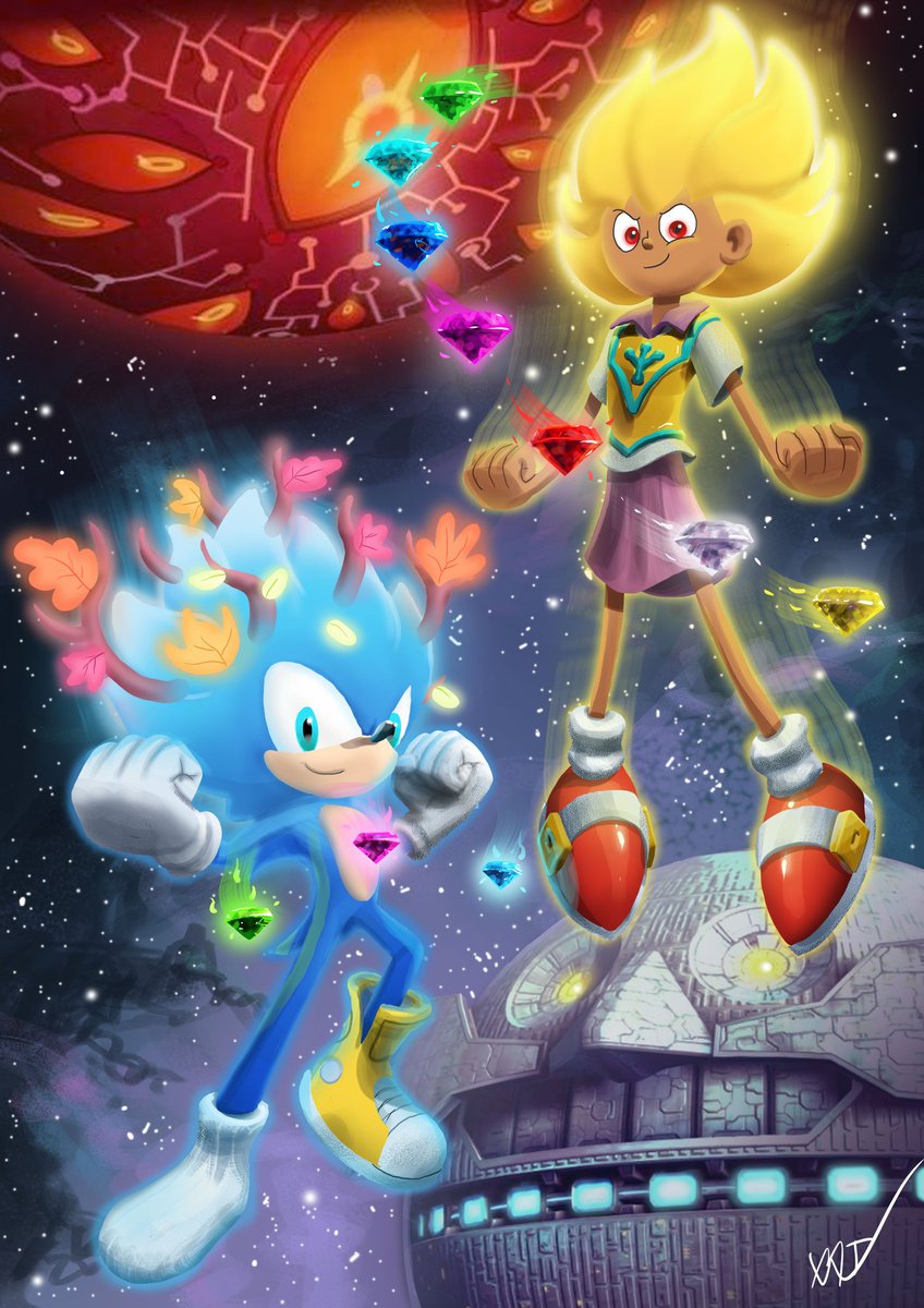 MaxWestall's tweet photo. "SUPER SWAPPING STYLE"
To celebrate the epic conclusion of #Amphibia, I swapped Anne's Calamity powers with Sonic's Super form. Thanks again @Radrappy and crew for your amazing show. #SonicTheHedgehog #AnneBoonchuy https://t.co/n0Gmf7x7hO