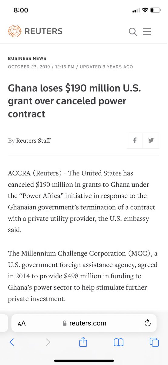 JustNanaAma's tweet photo. The Akufo-Addo government has canceled agreements and contracts signed by the Mahama government before. They canceled the MCA contract and lost Ghana $190m, claiming it was not in the interest of Ghana. Why didn't they do the same thing with the Owoo family petition? https://t.co/mPK9PNKe9f
