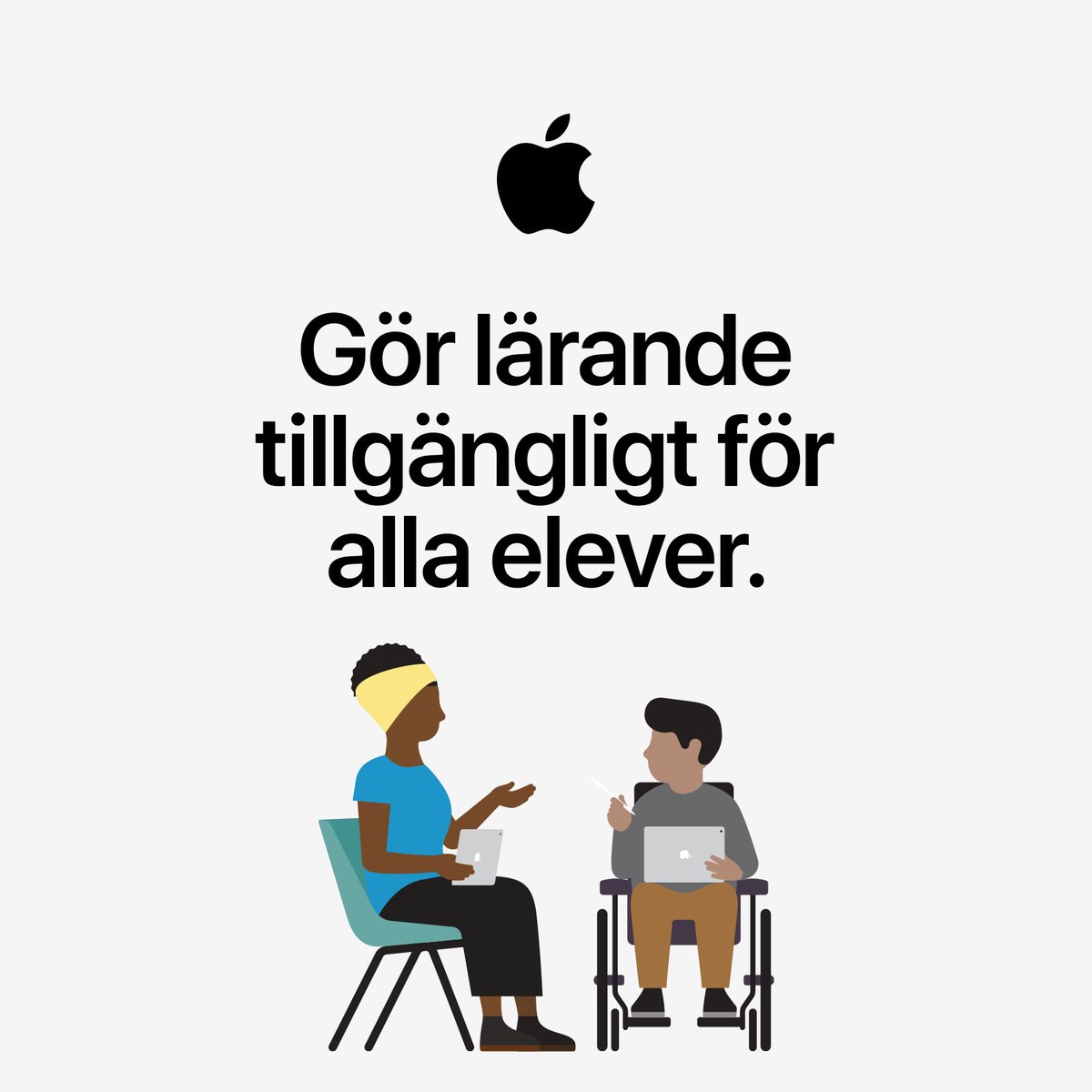 AppleEDU's tweet photo. iPad har kraftfulla inbyggda hjälpmedelsfunktioner som gör att alla på skolan kan lära på det sätt som passar dem bäst 📚. Svep för att se hur.