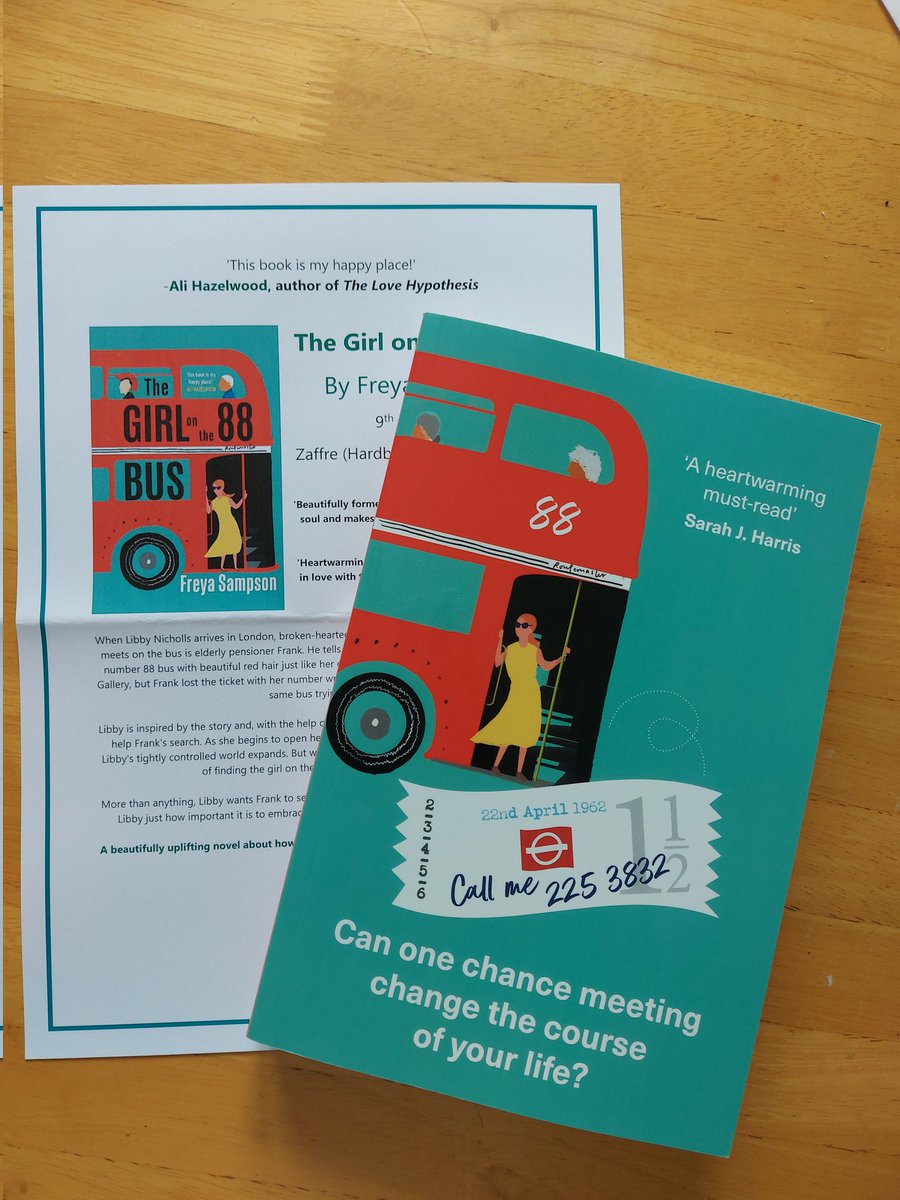 rachelreads1983's tweet image. #bookpost thread 🧵

Thanks to @ZaffreBooks for my proof of @TheGirlOnThe88Bus by @SampsonF. I loved #TheLastLibrary so can&apos;t wait for this. 

Published 9th June.