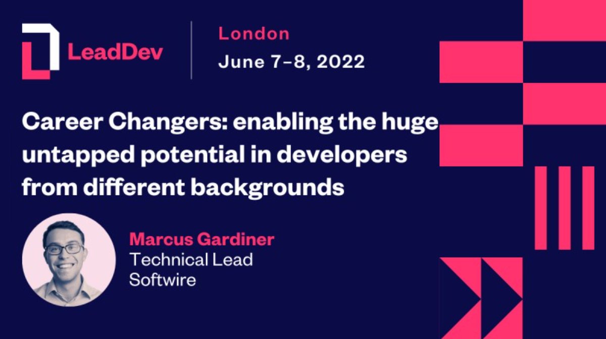 Attract career switchers and develop your technical talent: Softwire technical lead, Marcus Gardiner, will be at <a href="/theleaddev/">LeadDev</a> London conference in June, sharing his experience about moving from business to software engineering: bit.ly/3PrLq2c #leaddeveloper #leaddev