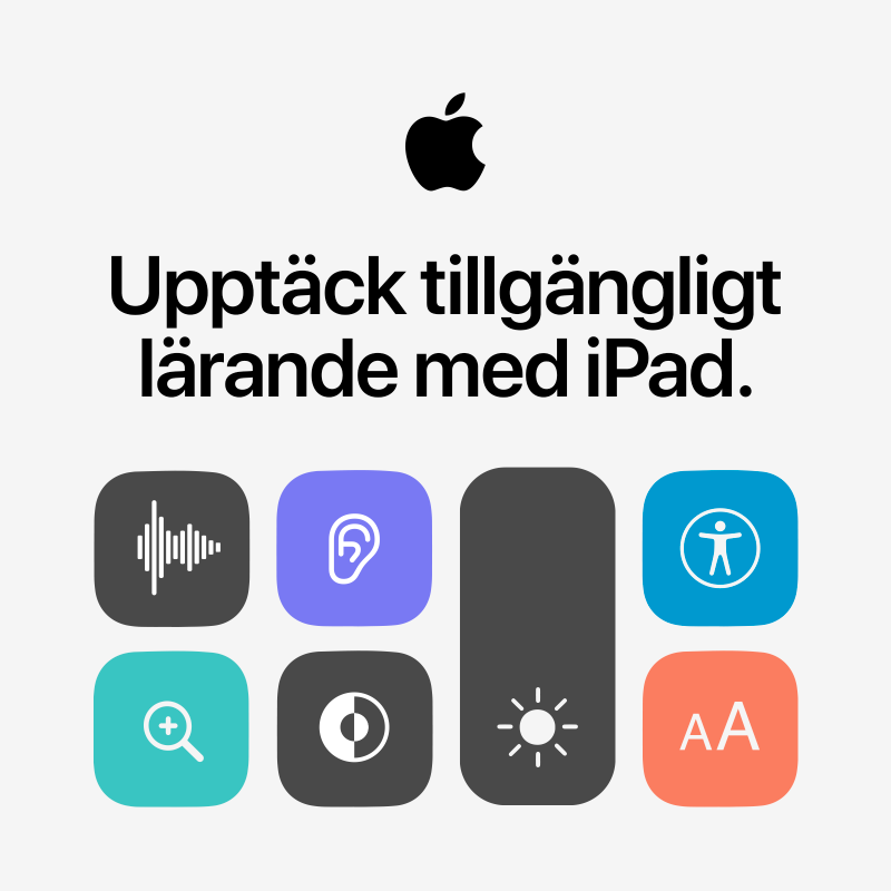 AppleEDU's tweet photo. iPad har kraftfulla inbyggda hjälpmedelsfunktioner som gör att alla på skolan kan lära på det sätt som passar dem bäst 📚. Svep för att se hur.