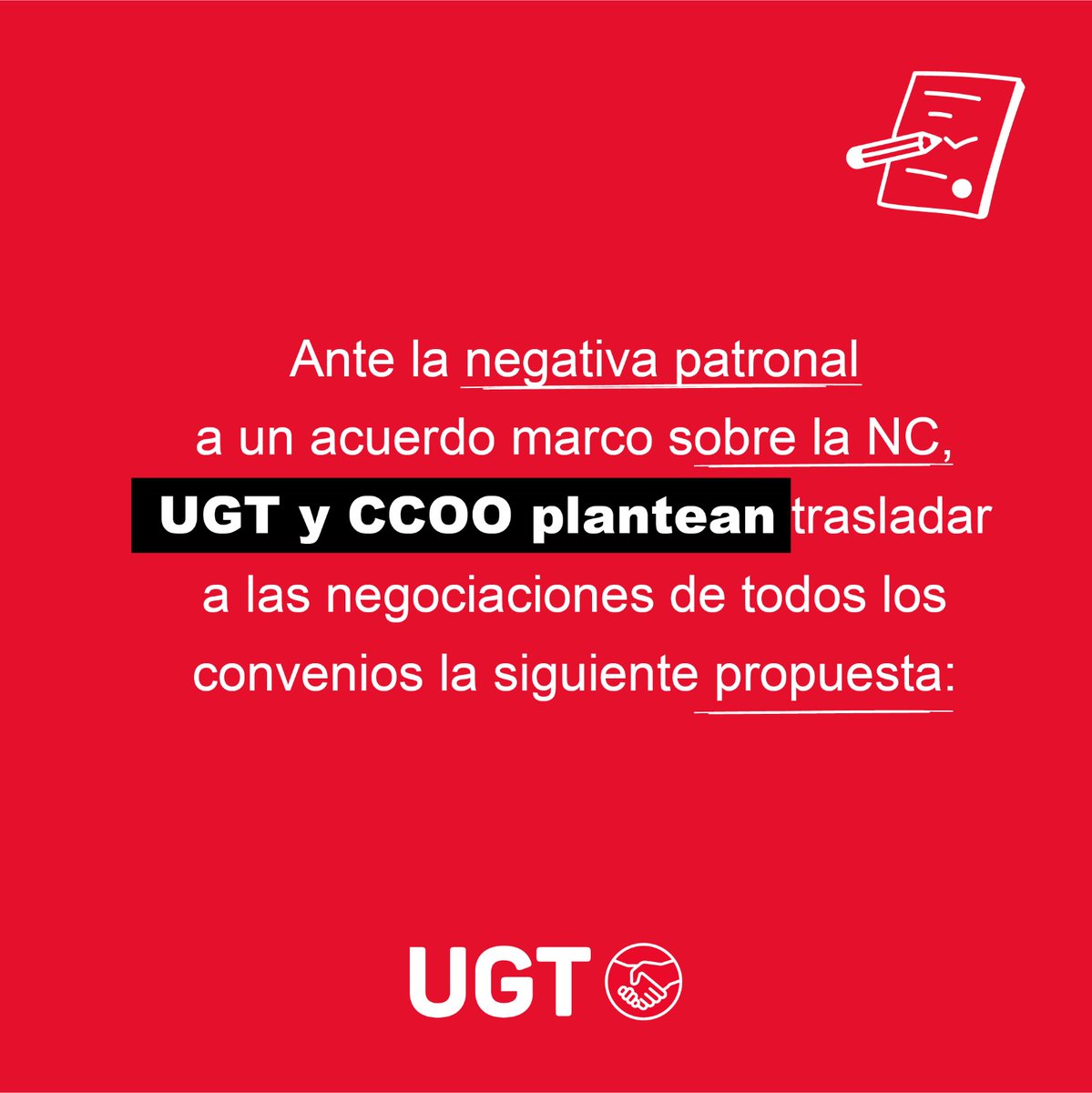UGT_Comunica's tweet photo. 🤝#UGT y CCOO se reunieron el pasado jueves 12 para acordar la Propuesta de SUBIDA SALARIAL📈para la #NegociaciónColectiva de 2022-2024

📢Esta es nuestra propuesta, dirigida a REVALORIZAR los salarios como la clase trabajadora merece👇
#AhoraSalarios #SomosUGT https://t.co/c7zVWkhfoz