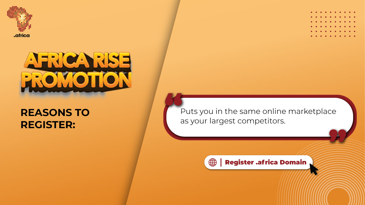 africandomain's tweet photo. Get your .africa domain name at a REDUCED price today. Visit https://t.co/Kxe1D0VwYp your African market awaits you. #AfricaRisePromotion #africandomainname #africandigitalfootprint https://t.co/qgMUMdyhQ0