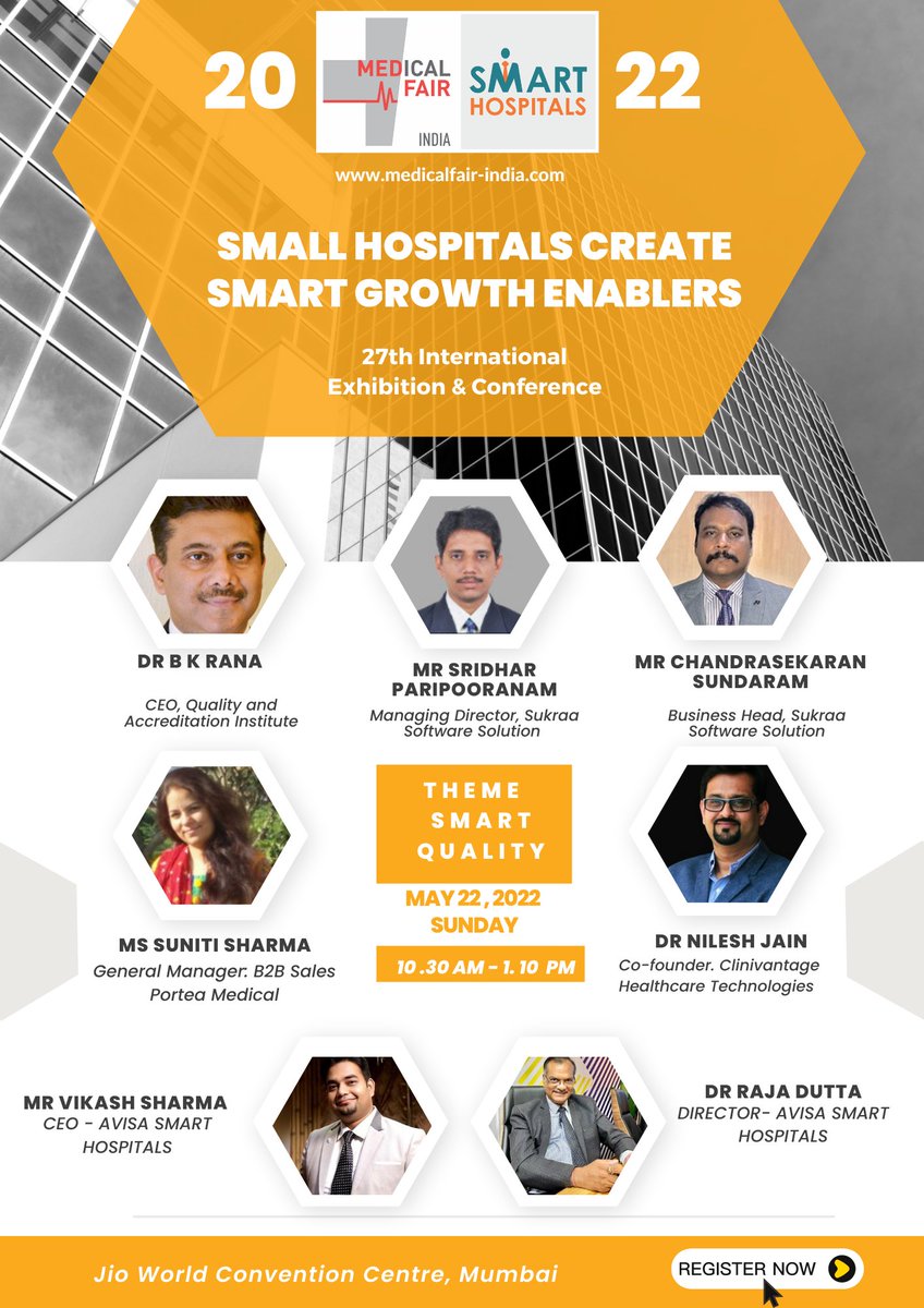 smart_hospitals's tweet photo. #SMARTQUALITY needs #SMARTTECHNOLOGIES. 
Smart Technologies help to build Quality Care ! Do join us at #SmartHospitalsConference at Mumbai on May20-21 to know more about how Smart Technologies can enable Smart Quality Care. Do Register ! https://t.co/JuRGGIAotj