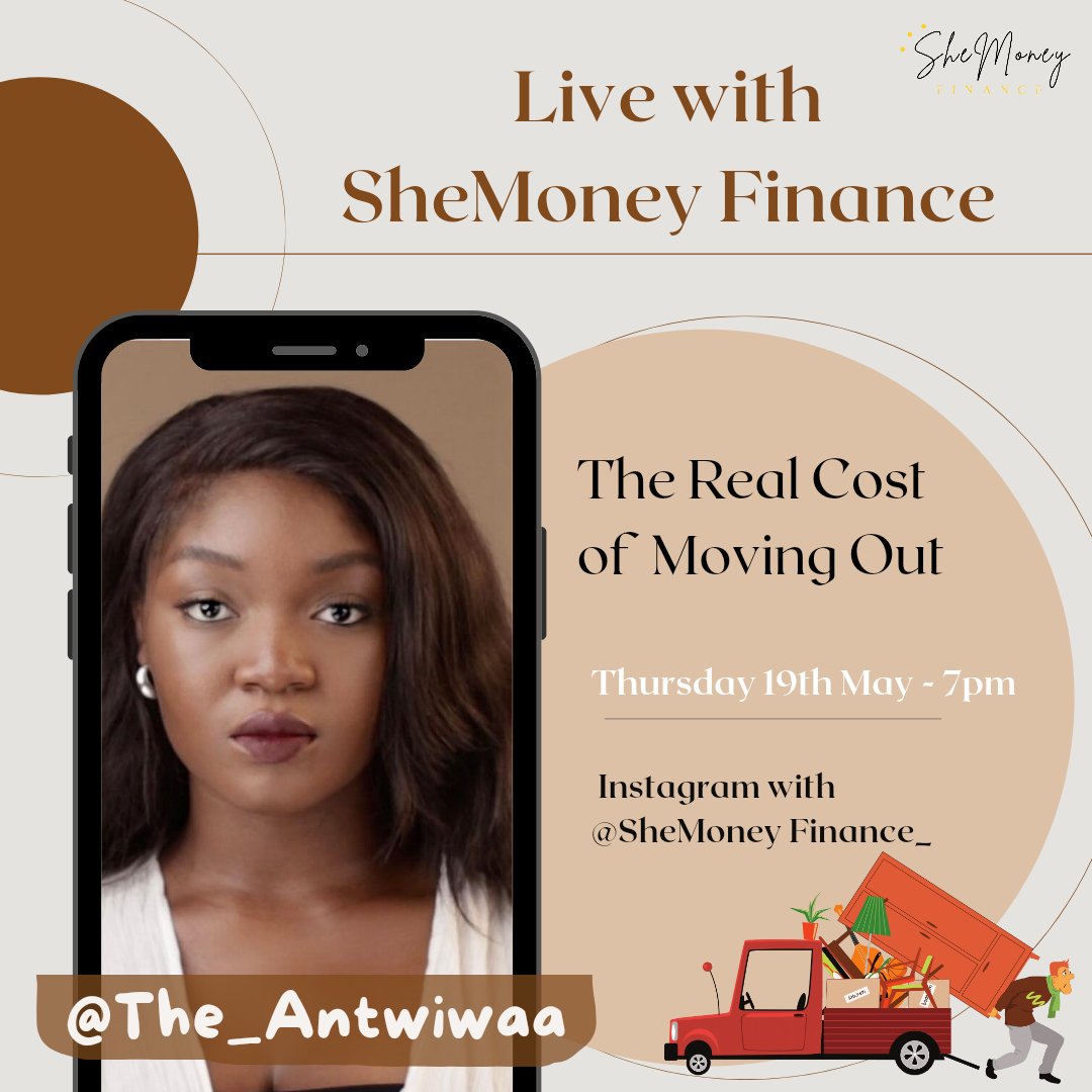 SheMoneyFinance's tweet photo. Hello SMF fam! Make sure to join the maiden edition of She Money live! 

The decision to live on your own can be daunting, particularly in this economic crisis. As difficult as it may sound, there is a secure way to go about it. (1/2) https://t.co/sDN89NQBei