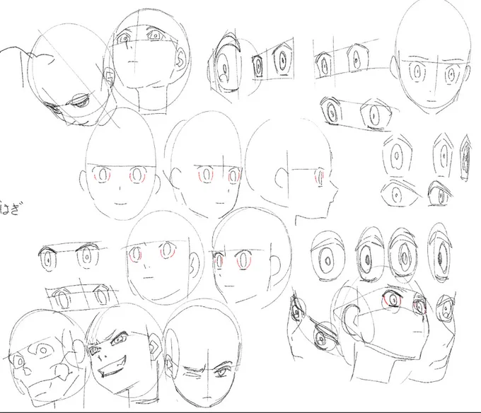 手前と奥のバランスが合わなくて(特に上まつげ)
''つり目''の目尻への字って描き難すぎるわ、、、 