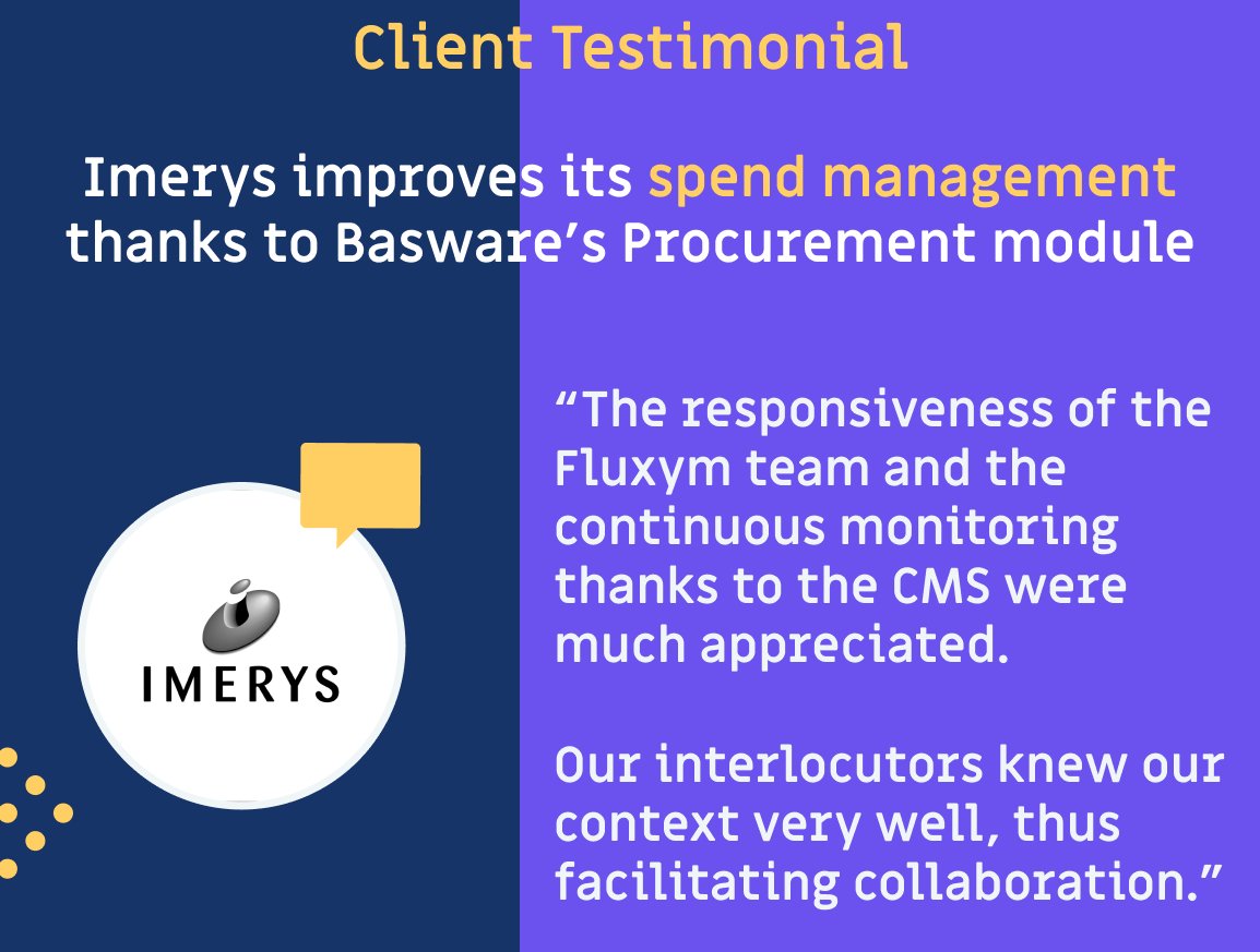 FluxymS2P's tweet photo. [ CLIENT TESTIMONIAL 🗣] How to improve its spend management thanks to @basware 's Procurement module ? 👇

Discover the testimonial of our client @Imerys 👇 
https://t.co/zgMKbY9lRy

#S2Pexperts #P2P #procurement https://t.co/QjDNA5T575