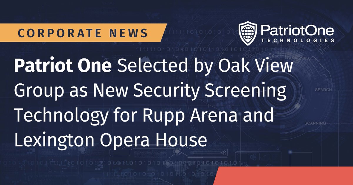 XtractOne's tweet image. We’re excited to announce that the @CentralBankCntr has selected Patriot One’s #GatewaySolution to #secure entrances at the @Rupp_Arena and @LexOperaHouse. Read more here --&amp;gt; hubs.li/Q01bzPM50