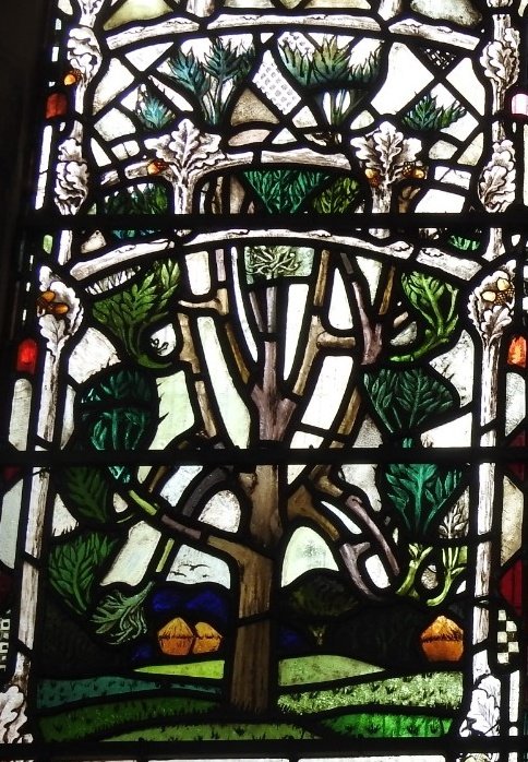 St Ethelreda's Ash (which appeared where she planted her staff in the ground  to provide shelter for her) by #ChristopherWhall @GlosCathedral #TreesInChurches #AnimalsInChurches