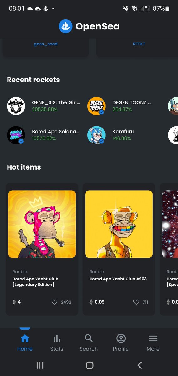 Sambluelight's tweet photo. @opensea Mobile App seems to be promoting FAKE #nft as Hot Items. Beware... https://t.co/Nul3P4N0NV
