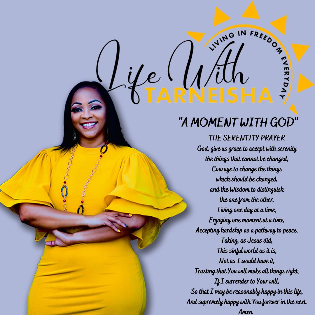 LifeCoachTar's tweet image. #THESERENITYPRAYER
#CELEBRATERECOVERY
#HEALINGISAJOURNEY #LIFECOACH #MOTIVATION #MOTIVATIONALSPEAKER
#FEMALEMINISTER #COACHTAR #LIFECOACHINGTIPS  #ENCOURAGEMENT #WOMENEMPOWERMENT #HONEYGETYOULIFEBACK #LIVEINFREEDOMEVERYDAY
#LIFEWITHTARNEISHALLC
