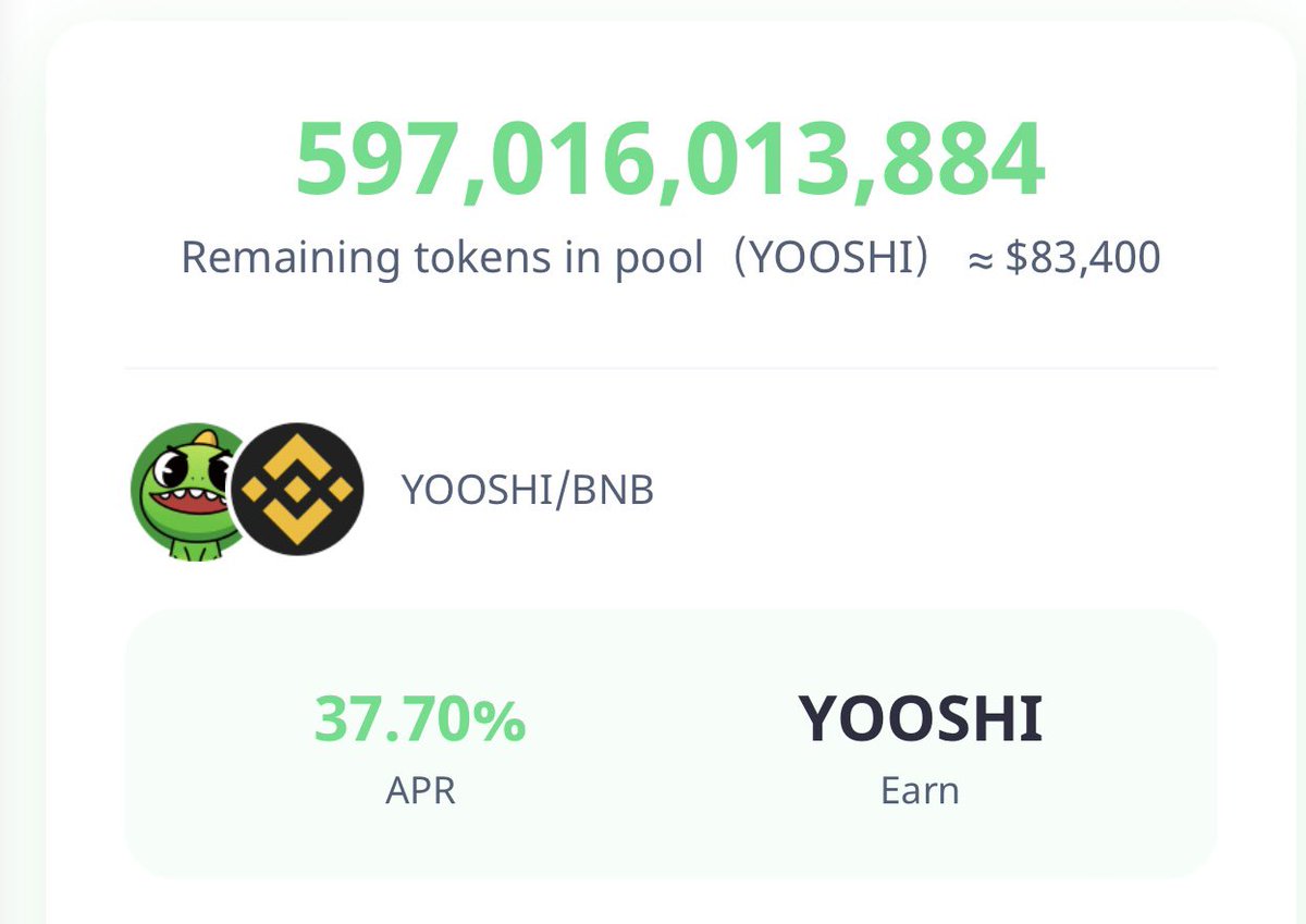 yooshi_official's tweet image. 500,000,000,000 $YOOSHI has been injected into #YOOSHI Farm Pool!💰💰💰

Farm and earn!🦖🦖🦖

📍 yooshi.io/farms

#YooShifamily